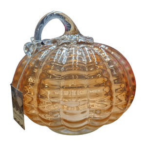 Rose Gold 7in Led Pumpkin Decor